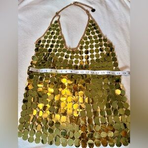 Dolls Kill Gold Sequin Midi Dress For music festivals